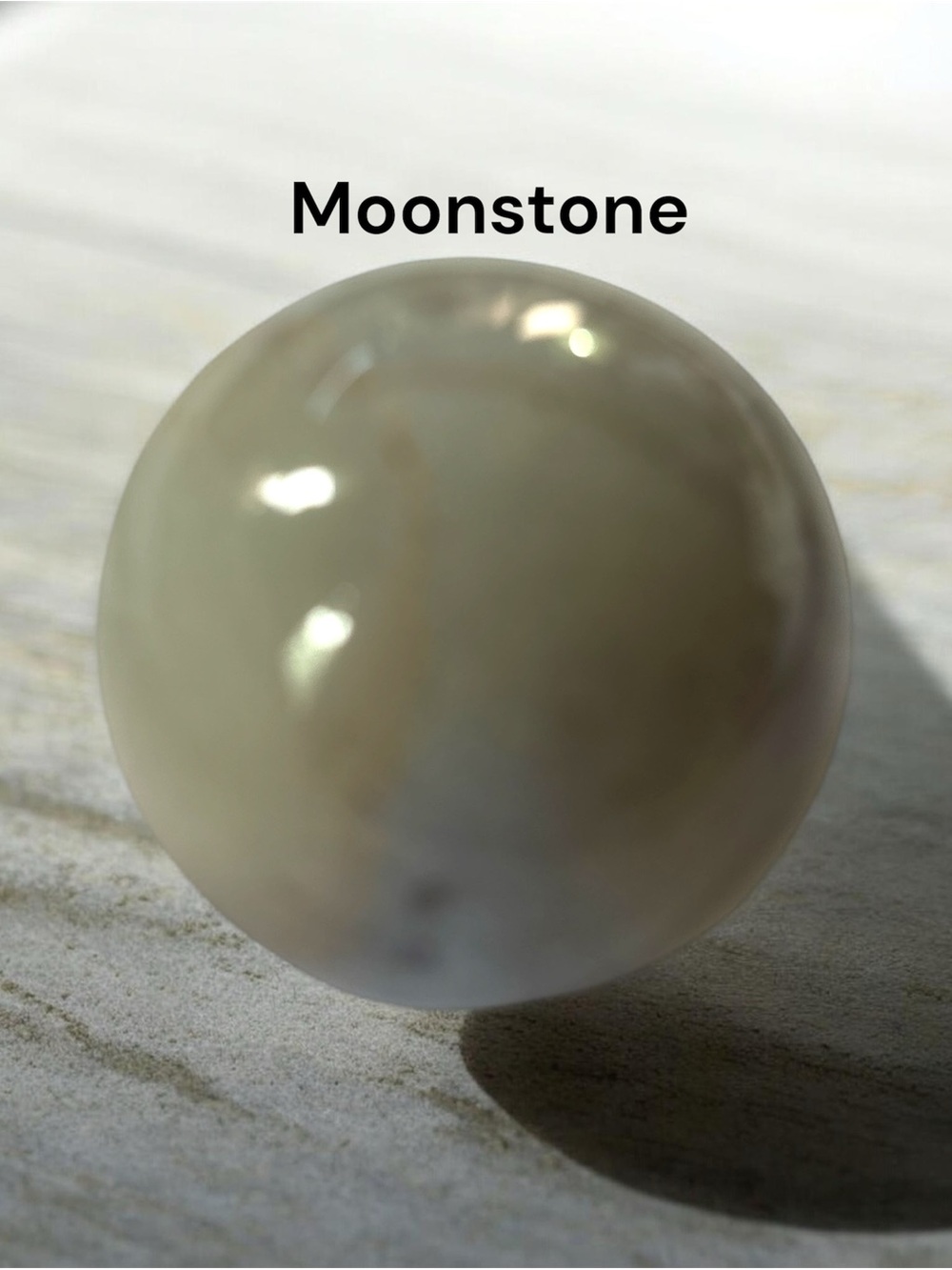 Moonstone Sphere 42mm in Cream